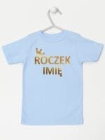 na roczek z imieniem dziecka koszulka z krótkim rękawem kolor błękitny 029