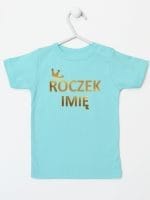 na roczek z imieniem dziecka koszulka z krótkim rękawem kolor miętowy 029