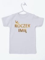 na roczek z imieniem dziecka koszulka z krótkim rękawem kolor szary 029