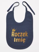 na roczek z imieniem dziecka nadruk złoty śliniak niemowlęcy kolor granatowy 217