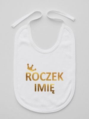 na roczek z imieniem dziecka śliniak niemowlęcy kolor biały 029