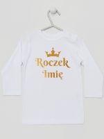 na roczek z imieniem i koroną koszulka z długim rękawem kolor biały 219