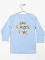 na roczek z imieniem i koroną koszulka z długim rękawem kolor błękitny 219