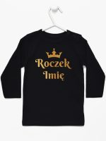 na roczek z imieniem i koroną koszulka z długim rękawem kolor czarny 219