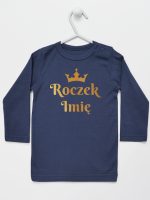 na roczek z imieniem i koroną koszulka z długim rękawem kolor granatowy 219