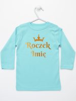 na roczek z imieniem i koroną koszulka z długim rękawem kolor miętowy 219