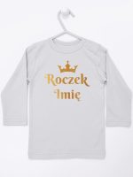 na roczek z imieniem i koroną koszulka z długim rękawem kolor szary 219