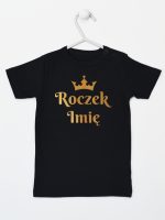 na roczek z imieniem i koroną koszulka z krótkim rękawem kolor czarny 219