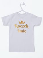 na roczek z imieniem i koroną koszulka z krótkim rękawem kolor szary 219