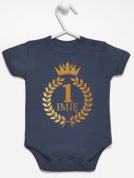 na roczek z laurami i imieniem nadruk złoty body z krótkim rękawem kolor granatowy 196