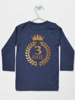 na tzrecie urodziny z laurami nadruk złoty koszulka z długim rękawem kolor granatowy 200