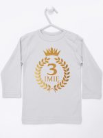 na tzrecie urodziny z laurami nadruk złoty koszulka z długim rękawem kolor szary 200