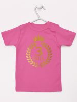 na tzrecie urodziny z laurami nadruk złoty koszulka z krótkim rękawem kolor ciemny różowy 200