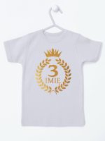 na tzrecie urodziny z laurami nadruk złoty koszulka z krótkim rękawem kolor szary 200