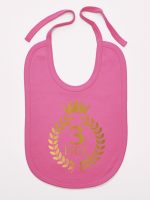 na tzrecie urodziny z laurami nadruk złoty śliniak niemowlęcy kolor ciemny różowy 200