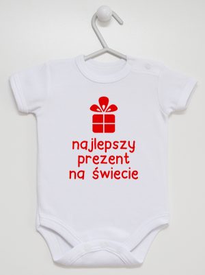 najlepszy prezent na świecie body z krótkim rękawem kolor biały 077