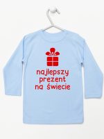 najlepszy prezent na świecie koszulka z długim rękawem kolor błękitny 077