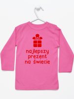 najlepszy prezent na świecie koszulka z długim rękawem kolor ciemny różowy 077