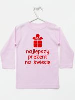 najlepszy prezent na świecie koszulka z długim rękawem kolor różowy 077