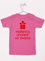 najlepszy prezent na świecie koszulka z krótkim rękawem kolor ciemny różowy 077