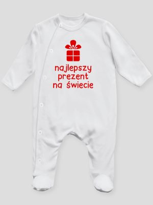 najlepszy prezent na świecie pajacyk śpioszek ze stópkami 077