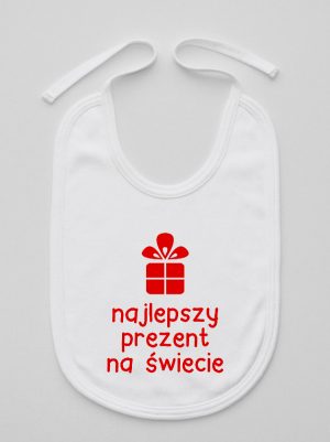 najlepszy prezent na świecie śliniak niemowlęcy kolor biały 077