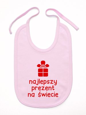 najlepszy prezent na świecie śliniak niemowlęcy kolor różowy 077