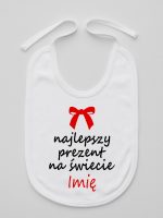 najlepszy prezent na świecie z imieniem śliniak niemowlęcy kolor biały 122