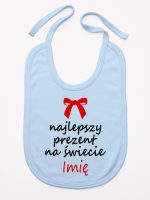 najlepszy prezent na świecie z imieniem śliniak niemowlęcy kolor błękitny 122