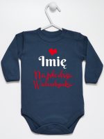 najsłodsza walentynka z imieniem dziecka body z długim rękawem kolor granatowy 189