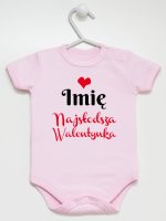 najsłodsza walentynka z imieniem dziecka body z krótkim rękawem kolor różowy 189