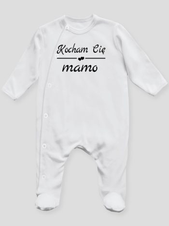 napis kocham cię mamo pajacyk śpioszek ze stópkami 147