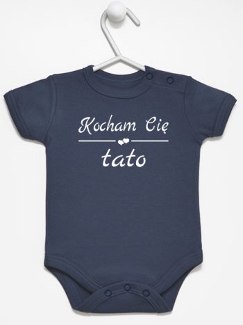 napis kocham cię tato body z krótkim rękawem kolor granatowy 148