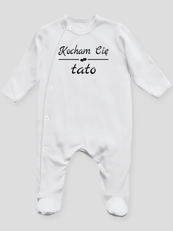 napis kocham cię tato pajacyk śpioszek ze stópkami 148