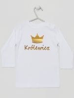 napis królewicz z koroną koszulka z długim rękawem kolor biały 026