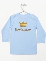 napis królewicz z koroną koszulka z długim rękawem kolor błękitny 026