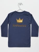 napis królewicz z koroną koszulka z długim rękawem kolor granatowy 026