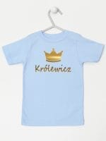 napis królewicz z koroną koszulka z krótkim rękawem kolor błękitny 026