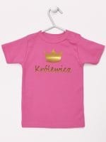 napis królewicz z koroną koszulka z krótkim rękawem kolor ciemny różowy 026