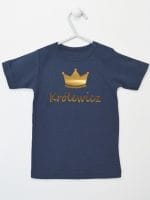 napis królewicz z koroną koszulka z krótkim rękawem kolor granatowy 026