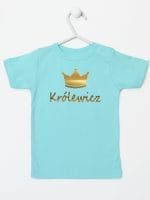 napis królewicz z koroną koszulka z krótkim rękawem kolor miętowy 026