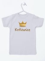 napis królewicz z koroną koszulka z krótkim rękawem kolor szary 026