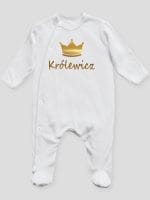 napis królewicz z koroną pajacyk śpioszek ze stópkami 026