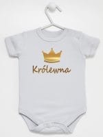 napis królewna z koroną body z krótkim rękawem kolor szary 025