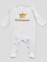 napis królewna z koroną pajacyk śpioszek ze stópkami 025