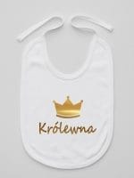 napis królewna z koroną śliniak niemowlęcy kolor biały 025