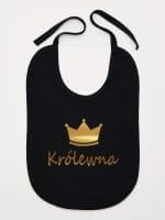 napis królewna z koroną śliniak niemowlęcy kolor czarny 025