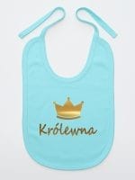 napis królewna z koroną śliniak niemowlęcy kolor miętowy 025