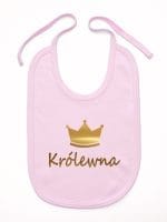 napis królewna z koroną śliniak niemowlęcy kolor różowy 025
