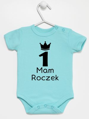 napis mam roczek z jedynką body z krótkim rękawem kolor miętowy 127